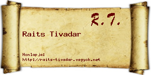 Raits Tivadar névjegykártya